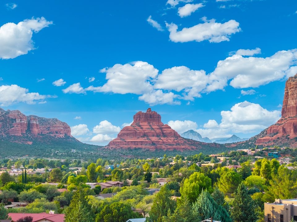 Sedona’s red-rock landscape · Aerial photograph