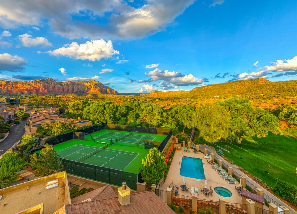 The community’s outdoor recreation spaces · Aerial photograph
