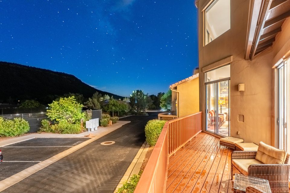 The terrace in the evening