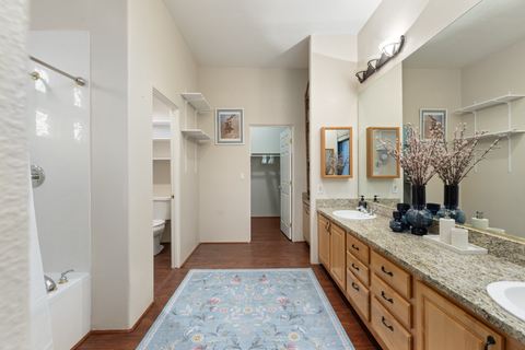 The ensuite bath and walk-in closet