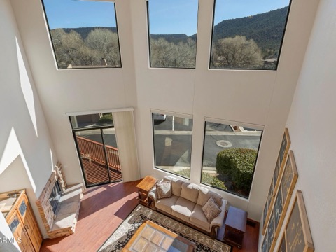 A view of the great room from above