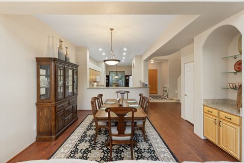 The dining room and adjoining spaces