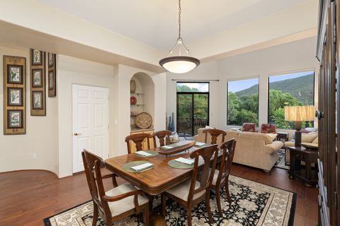 Dining beside the double-height great room