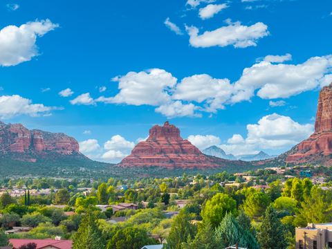 Sedona’s red-rock landscape · Aerial photograph