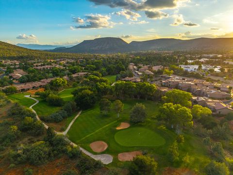 The golf course and surrounding hills · Aerial photograph