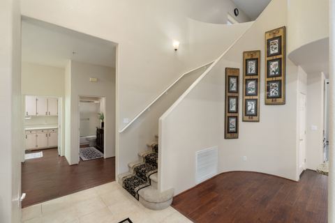 The entry hall and staircase